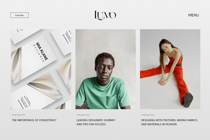 Example of a services website